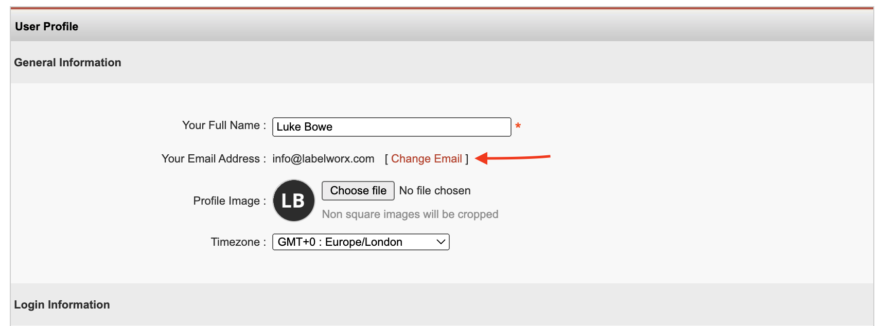 How do I change my LabelWorx user account email LabelWorx Support