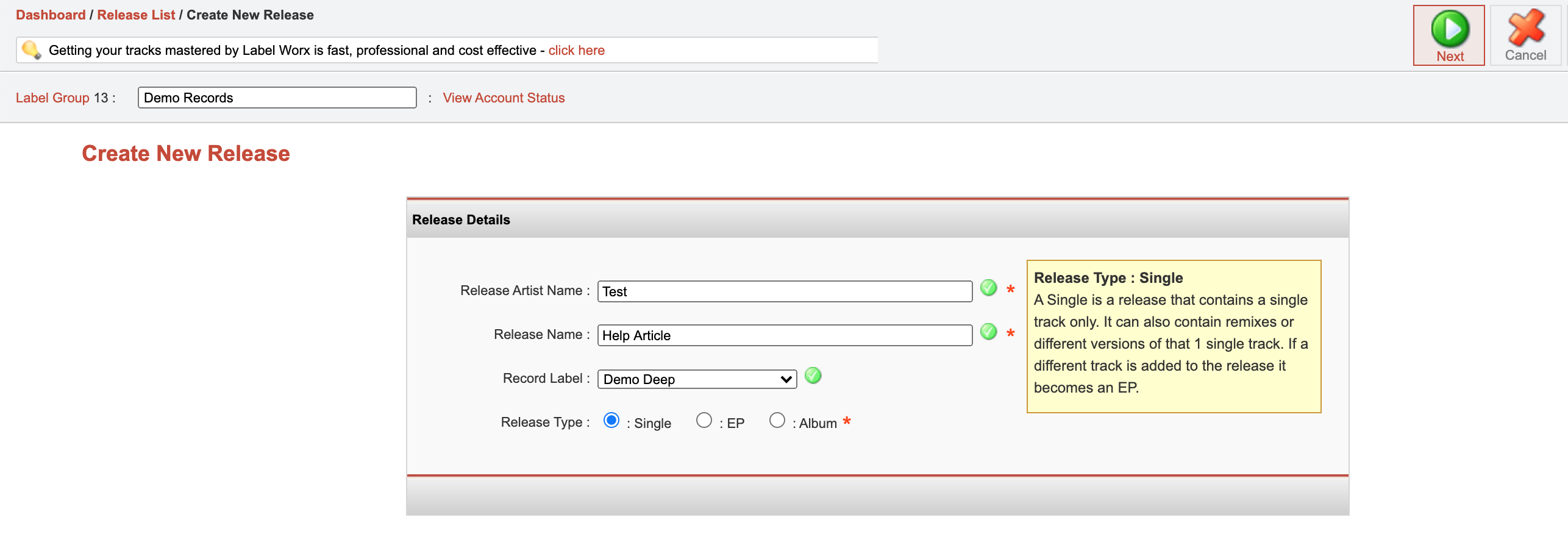 VIDEO How do I create a release LabelWorx Support