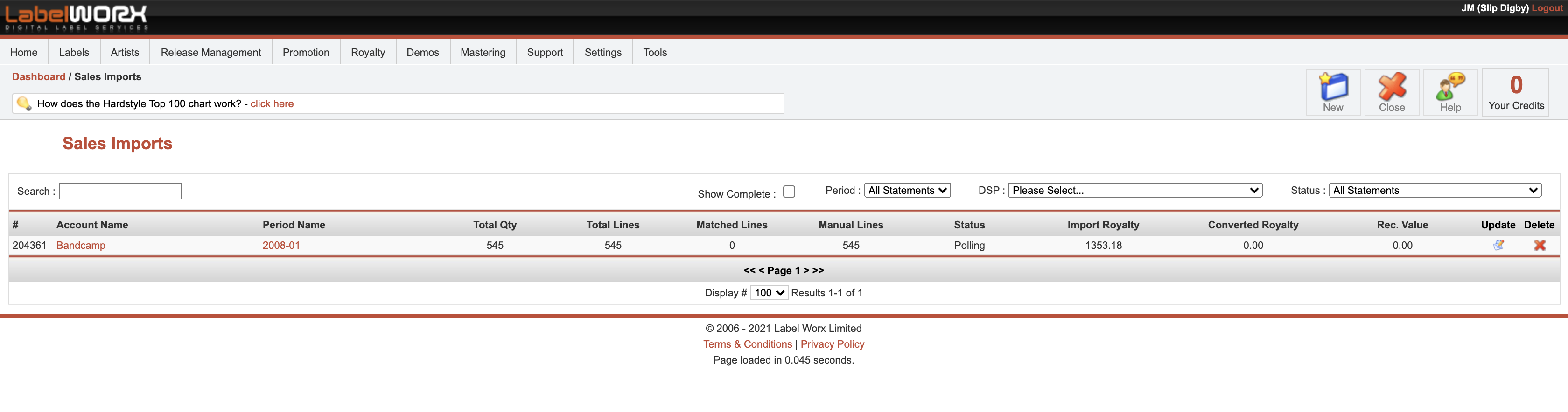 Importing Distributor DSP Statements Into RoyaltyWorx