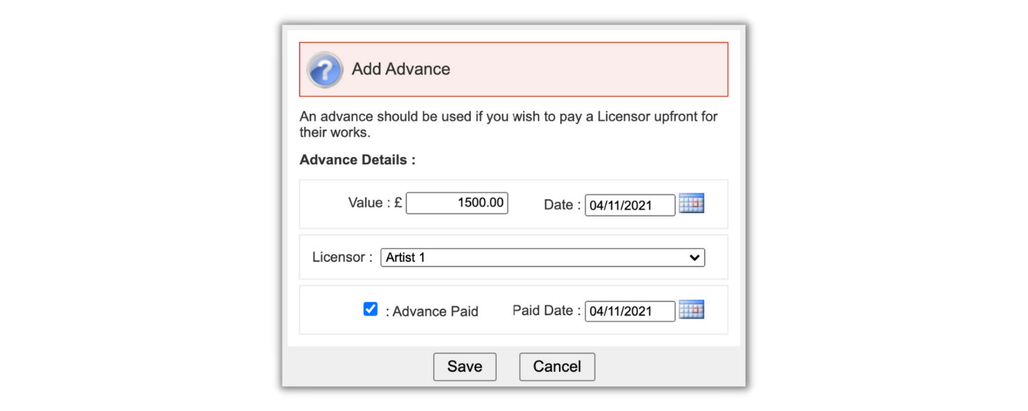 Adding an Advance to a Deal in RoyaltyWorx LabelWorx Support