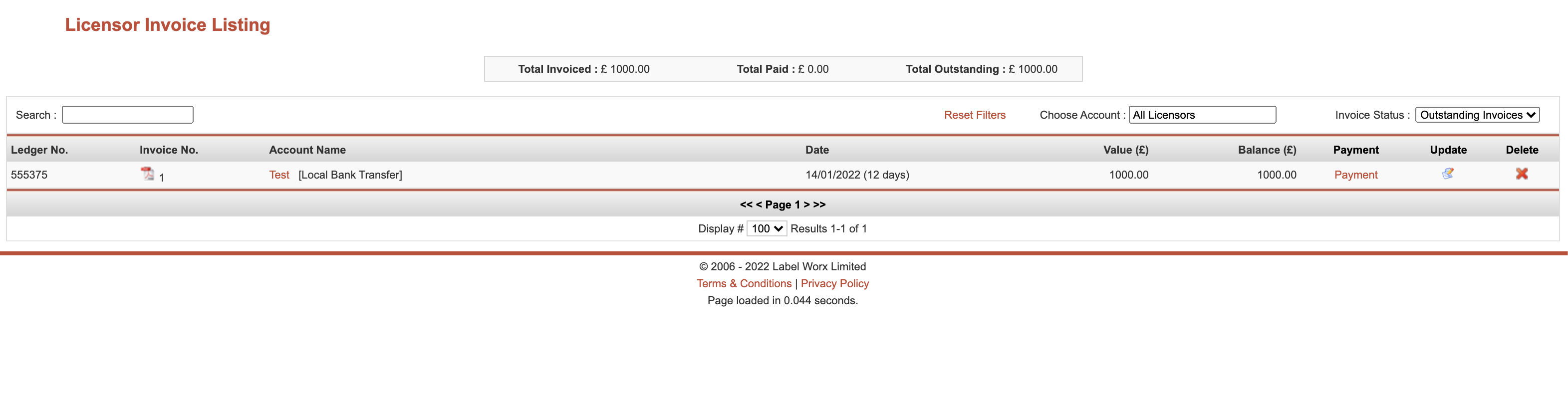 Viewing and Paying Licensor Invoices LabelWorx Support